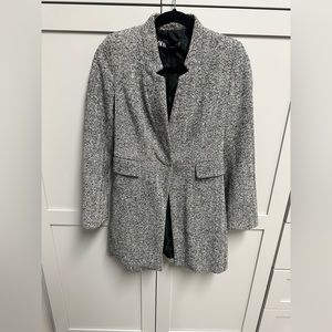 Zara overcoat black and white xs